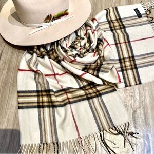 Cashmink soft boho plaid cabin scarf/wrap perfect for Christmas holiday season